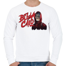 PRINTFASHION La casa de papel - Bella ciao art - Férfi pulóver - Fehér férfi pulóver, kardigán