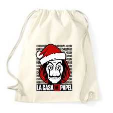 PRINTFASHION La Casa De Papel Christmas háttérrel - Sportzsák, Tornazsák - Natúr tornazsák