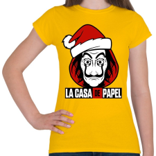 PRINTFASHION La Casa De Papel Christmas - Női póló - Sárga női póló