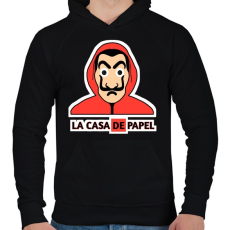 PRINTFASHION LA CASA DE PAPEL - Férfi kapucnis pulóver - Fekete