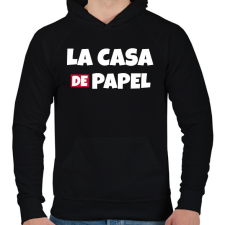 PRINTFASHION LA CASA DE PAPEL - Férfi kapucnis pulóver - Fekete férfi pulóver, kardigán