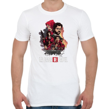 PRINTFASHION La Casa de Papel  - Férfi póló - Fehér férfi póló