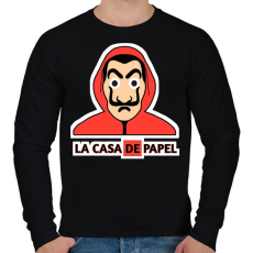 PRINTFASHION LA CASA DE PAPEL - Férfi pulóver - Fekete