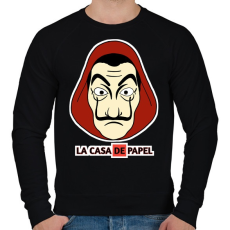 PRINTFASHION LA CASA DE PAPEL - Férfi pulóver - Fekete