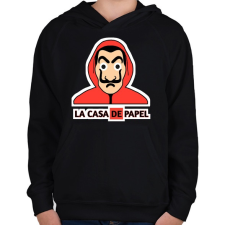 PRINTFASHION LA CASA DE PAPEL - Gyerek kapucnis pulóver - Fekete gyerek pulóver, kardigán