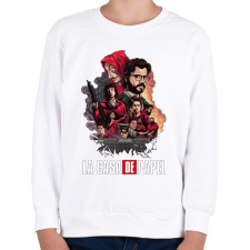 PRINTFASHION La Casa de Papel  - Gyerek pulóver - Fehér gyerek pulóver, kardigán