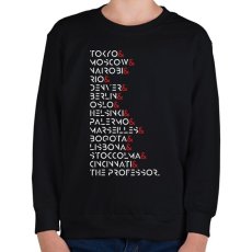 PRINTFASHION La Casa de Papel - Gyerek pulóver - Fekete