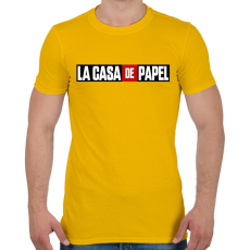 PRINTFASHION La casa de papel logo - Férfi póló - Sárga