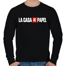 PRINTFASHION La casa de papel logo - Férfi pulóver - Fekete