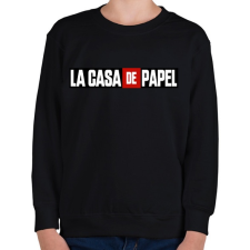 PRINTFASHION La casa de papel logo - Gyerek pulóver - Fekete gyerek pulóver, kardigán