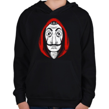 PRINTFASHION La casa de papel MASK - Gyerek kapucnis pulóver - Fekete gyerek pulóver, kardigán