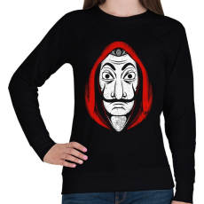 PRINTFASHION La casa de papel MASK - Női pulóver - Fekete