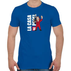 PRINTFASHION La casa de papel N1 - Férfi póló - Királykék