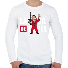 PRINTFASHION La casa de papel N3 - Férfi hosszú ujjú póló - Fehér férfi póló