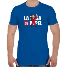 PRINTFASHION La casa de papel N3 - Férfi póló - Királykék