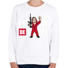 PRINTFASHION La casa de papel N3 - Gyerek pulóver - Fehér