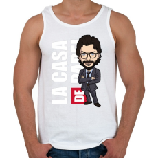 PRINTFASHION La casa de papel N4 - Férfi atléta - Fehér