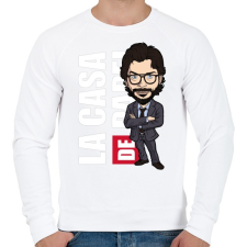 PRINTFASHION La casa de papel N4 - Férfi pulóver - Fehér férfi pulóver, kardigán