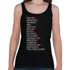 PRINTFASHION La Casa de Papel - Női atléta - Fekete női trikó