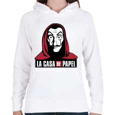PRINTFASHION La casa de papel - Női kapucnis pulóver - Fehér