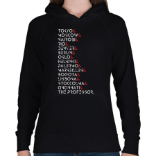 PRINTFASHION La Casa de Papel - Női kapucnis pulóver - Fekete női pulóver, kardigán