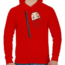 PRINTFASHION La casa de papel overál - Férfi kapucnis pulóver - Piros