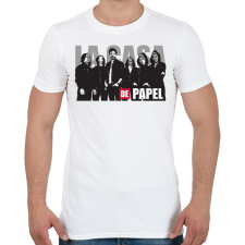 PRINTFASHION La casa de papel poster style - A nagy pénzrablás - Férfi póló - Fehér férfi póló