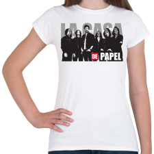 PRINTFASHION La casa de papel poster style - A nagy pénzrablás - Női póló - Fehér női póló