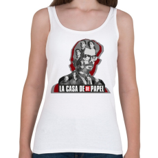 PRINTFASHION La casa de Papel - poster style - Női atléta - Fehér