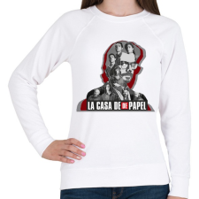PRINTFASHION La casa de Papel - poster style - Női pulóver - Fehér női pulóver, kardigán
