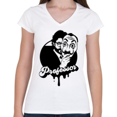 PRINTFASHION La Casa de papel - professor - art - Női V-nyakú póló - Fehér