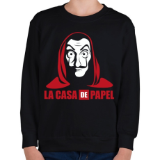 PRINTFASHION La casa de papel RL - Gyerek pulóver - Fekete