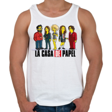 PRINTFASHION La casa de papel - simps. edition - Férfi atléta - Fehér atléta, trikó
