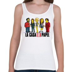 PRINTFASHION La casa de papel - simps. edition - Női atléta - Fehér