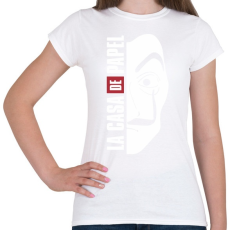 PRINTFASHION La casa de papel - sötét alaphoz - Női póló - Fehér