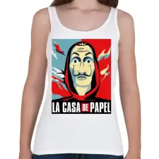 PRINTFASHION La Casa de papel - színes - Női atléta - Fehér női trikó
