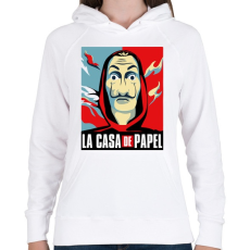 PRINTFASHION La Casa de papel - színes - Női kapucnis pulóver - Fehér