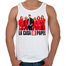 PRINTFASHION La casa de papel team - Férfi atléta - Fehér