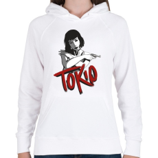 PRINTFASHION La casa de papel - Tokio - Női kapucnis pulóver - Fehér