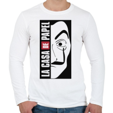 PRINTFASHION La casa de papel - világos alaphoz - Férfi hosszú ujjú póló - Fehér