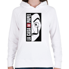 PRINTFASHION La casa de papel - világos alaphoz - Női kapucnis pulóver - Fehér női pulóver, kardigán