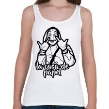 PRINTFASHION La Casa de papel - vonalrajz - Női atléta - Fehér női trikó