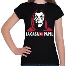 PRINTFASHION La casa de papel WL - Női póló - Fekete