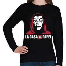 PRINTFASHION La casa de papel WL - Női pulóver - Fekete női pulóver, kardigán
