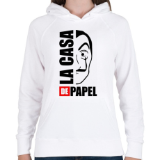 PRINTFASHION La case de papel - Női kapucnis pulóver - Fehér
