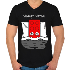 PRINTFASHION Lábakat láttam! - Férfi V-nyakú póló - Fekete férfi póló
