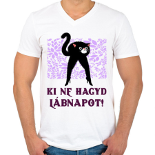 PRINTFASHION LÁBNAP - Férfi V-nyakú póló - Fehér férfi póló