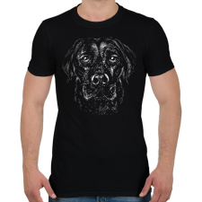 PRINTFASHION Labrador fej - Férfi póló - Fekete férfi póló