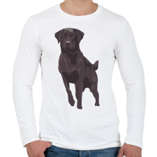 PRINTFASHION Labrador - Férfi hosszú ujjú póló - Fehér férfi póló