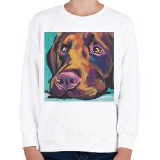 PRINTFASHION Labrador festmény - Gyerek pulóver - Fehér